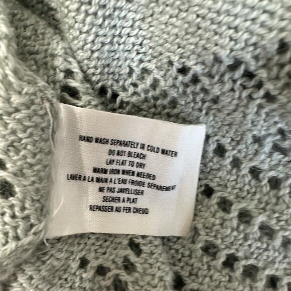 Anthropologie Sparrow Cardigan Sweater Medium Green Cotton Lambswool Knit Boho - Picture 12 of 14